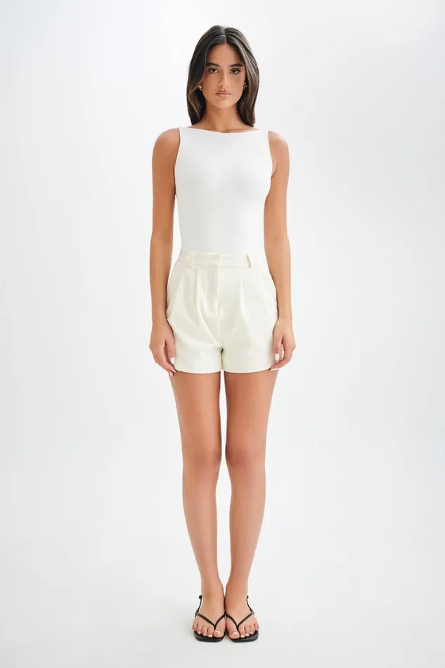 Women Meshki Tops Fiona Recycled Nylon Low Back Bodysuit 8211 White