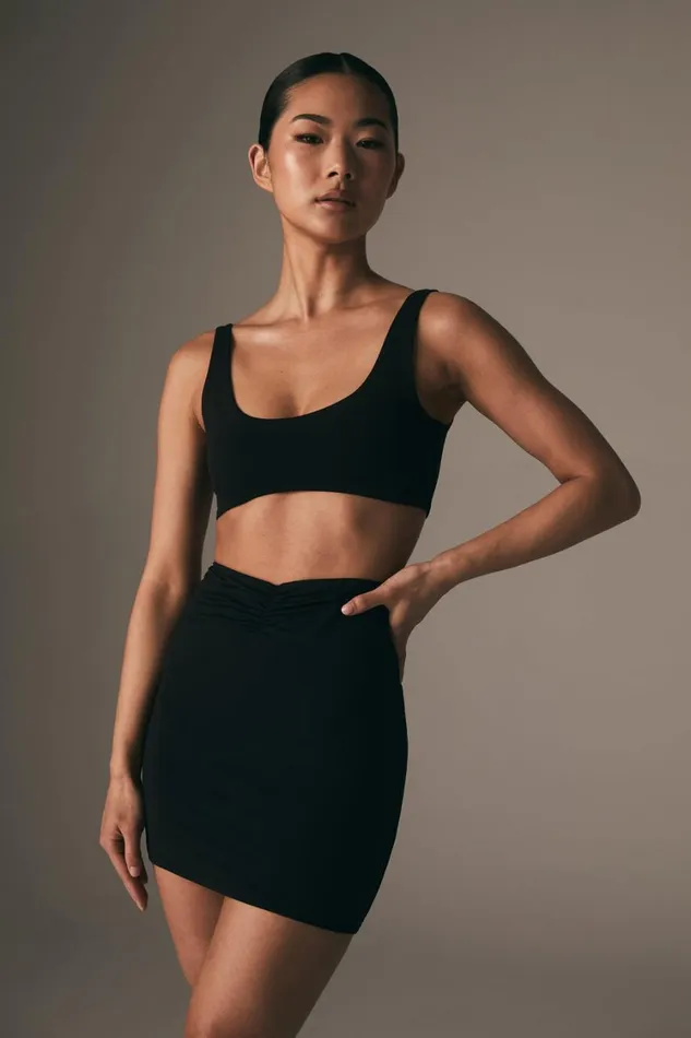 Women Meshki Tops Jemma Scoop Neck Super Crop Top 8211 Black