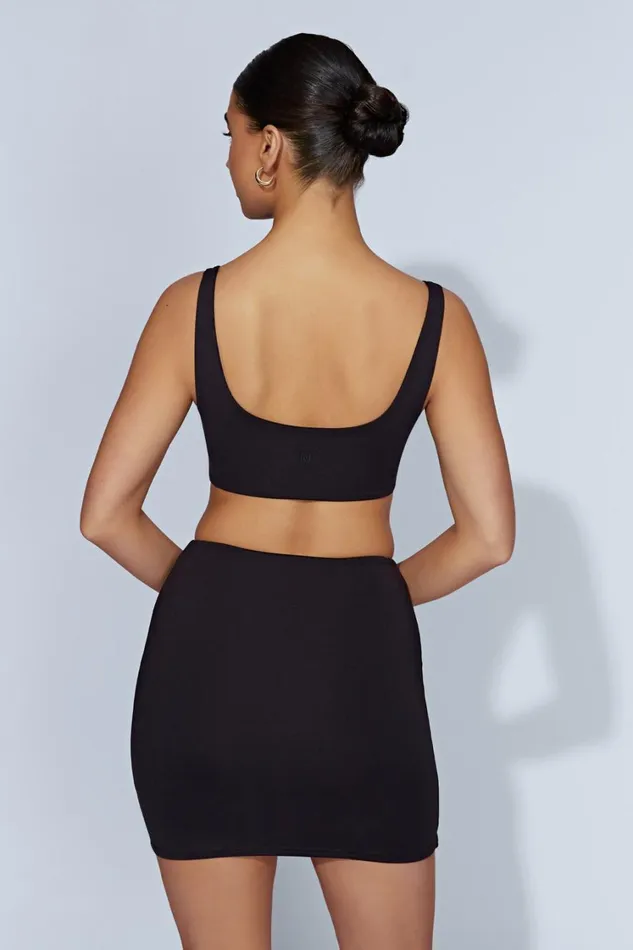 Women Meshki Tops Jemma Scoop Neck Super Crop Top 8211 Black