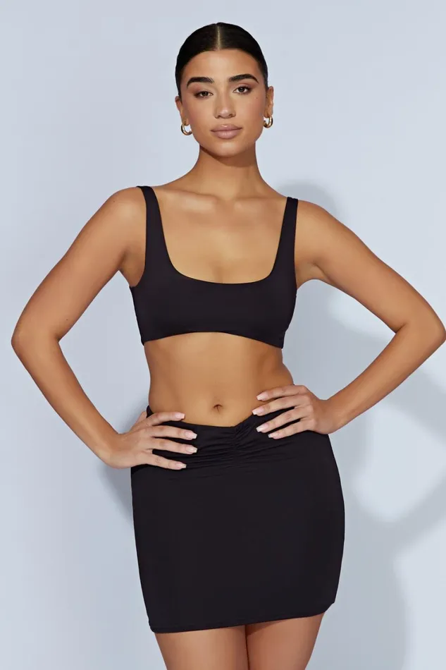 Women Meshki Tops Jemma Scoop Neck Super Crop Top 8211 Black