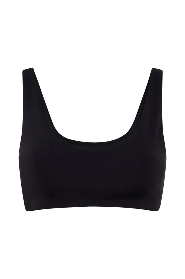 Women Meshki Tops Jemma Scoop Neck Super Crop Top 8211 Black