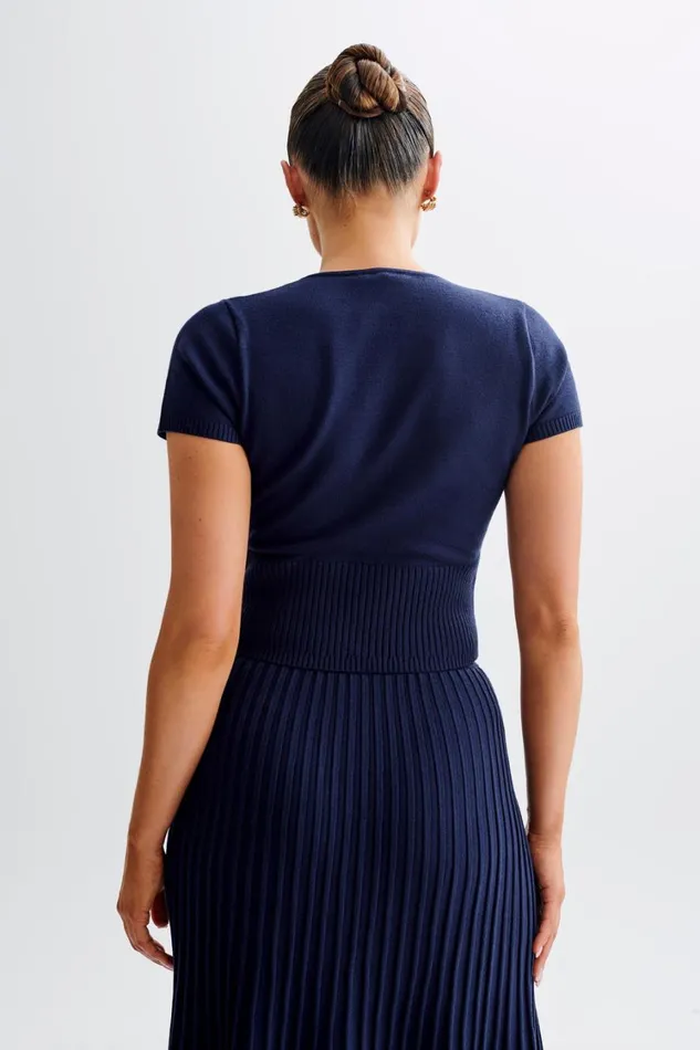 Women Meshki Tops Jolene Button Up Knit Top 8211 Navy