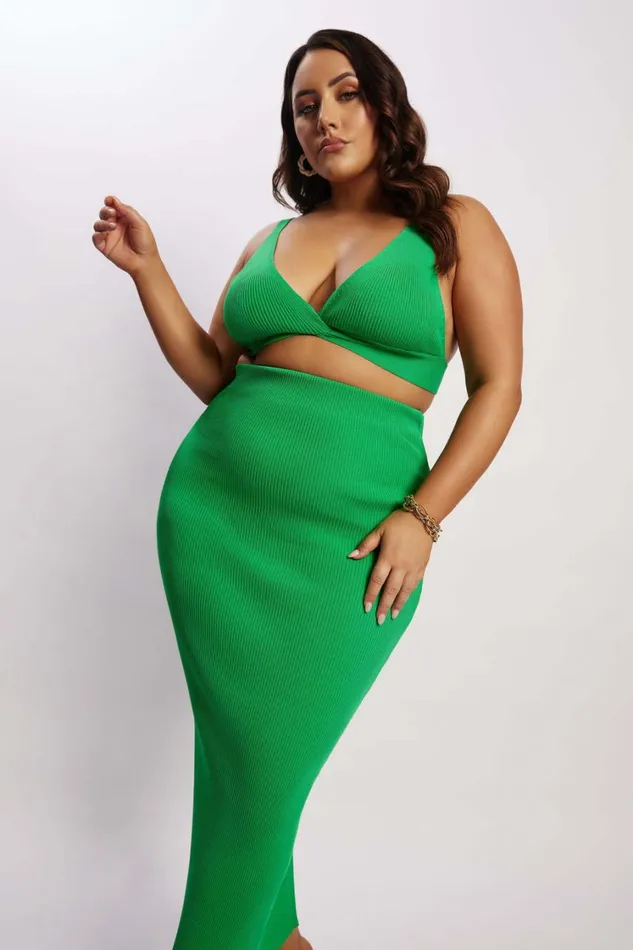 Women Meshki Tops Kaesha Twist Front Knit Top 8211 Green Women Meshki Tops Kaesha Twist Front Knit Top 8211 Green