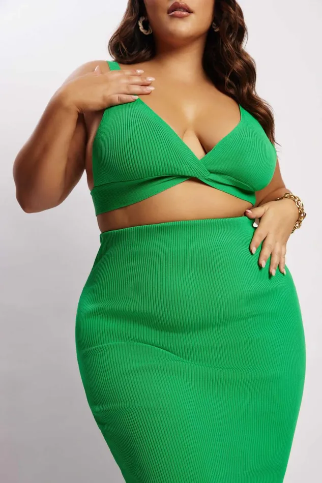 Women Meshki Tops Kaesha Twist Front Knit Top 8211 Green Women Meshki Tops Kaesha Twist Front Knit Top 8211 Green