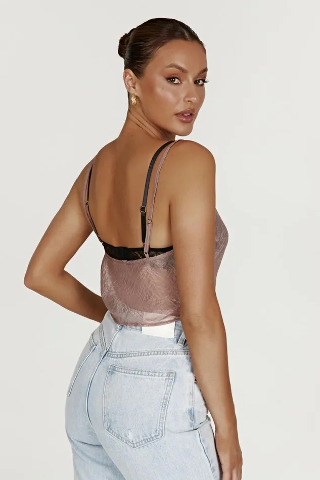 Women Meshki Tops Kiana Iridescent Camisole 8211 Taupe