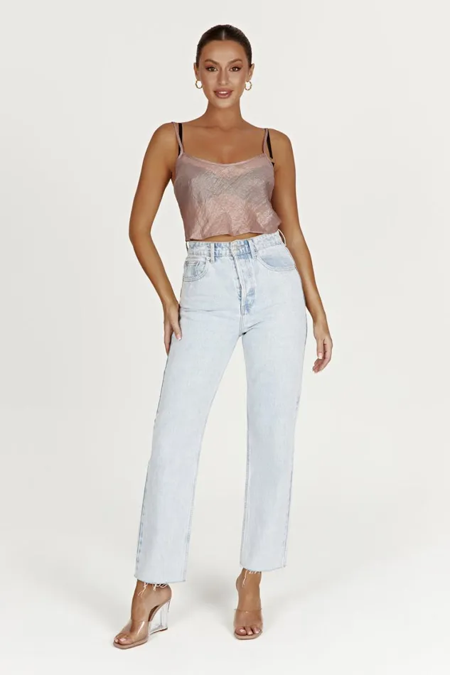Women Meshki Tops Kiana Iridescent Camisole 8211 Taupe