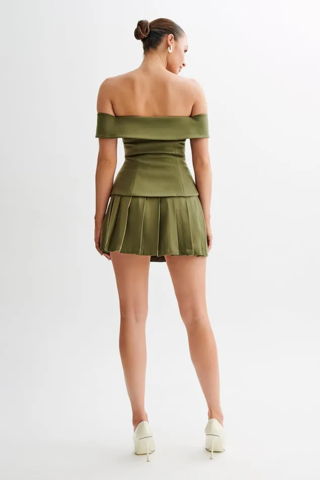 Women Meshki Tops Krista Strapless Suiting Top 8211 Military Olive