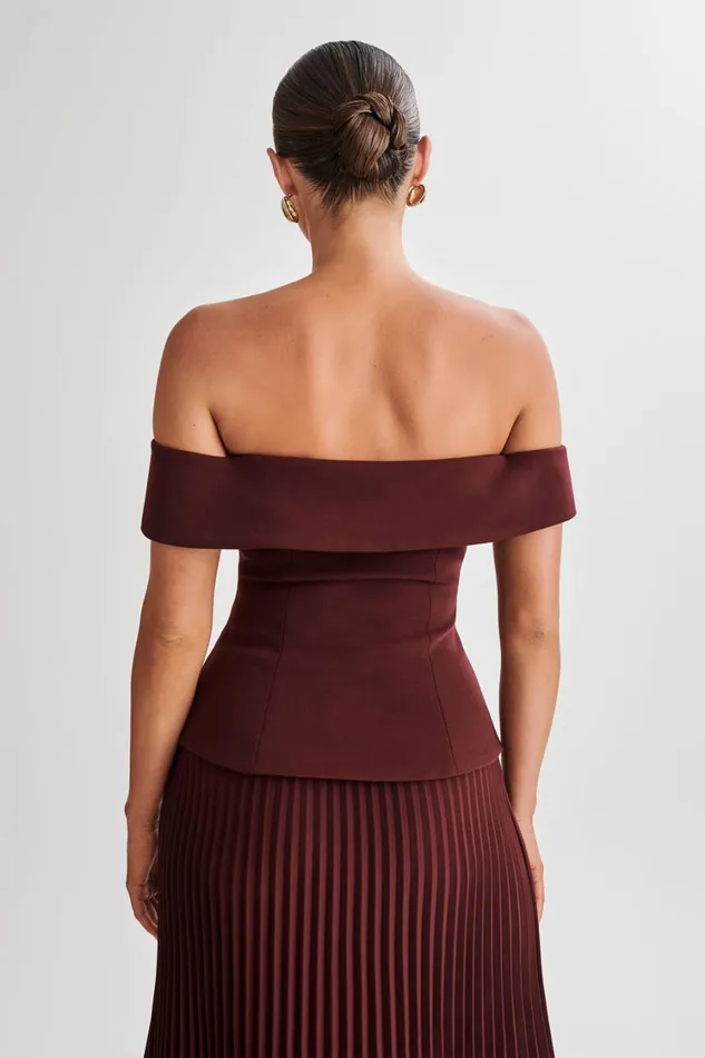 Women Meshki Tops Krista Strapless Suiting Top 8211 Plum