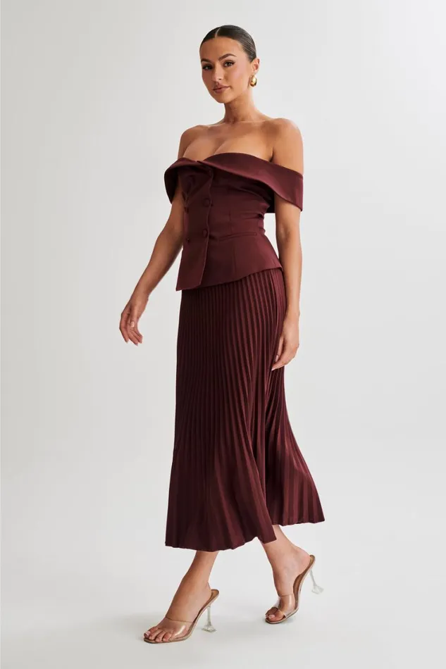 Women Meshki Tops Krista Strapless Suiting Top 8211 Plum