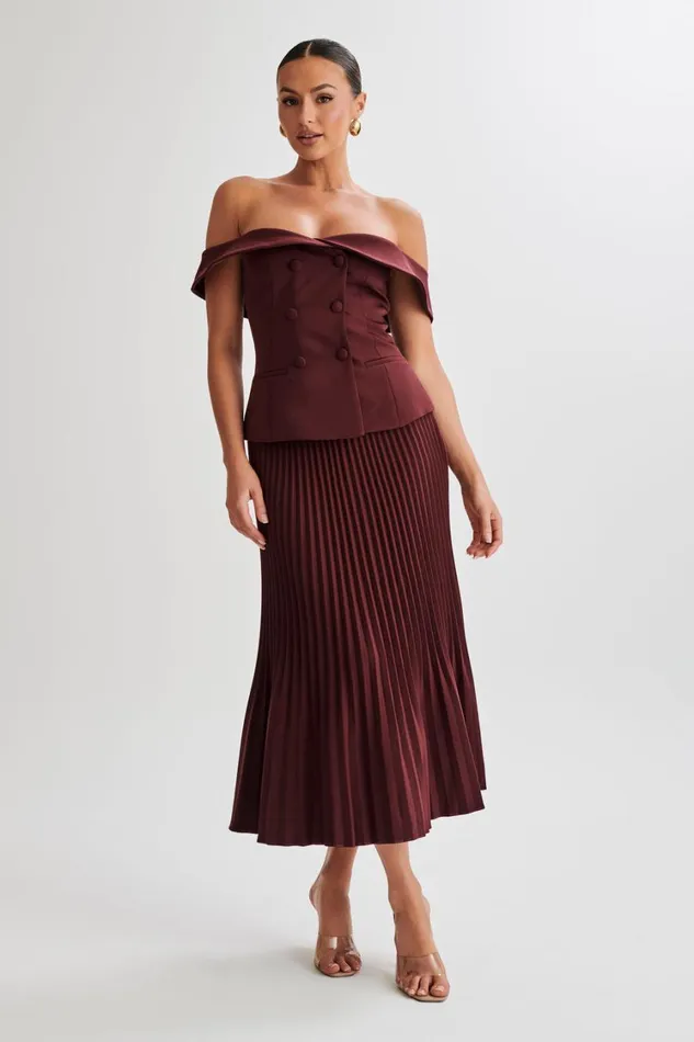 Women Meshki Tops Krista Strapless Suiting Top 8211 Plum