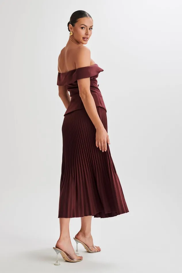 Women Meshki Tops Krista Strapless Suiting Top 8211 Plum