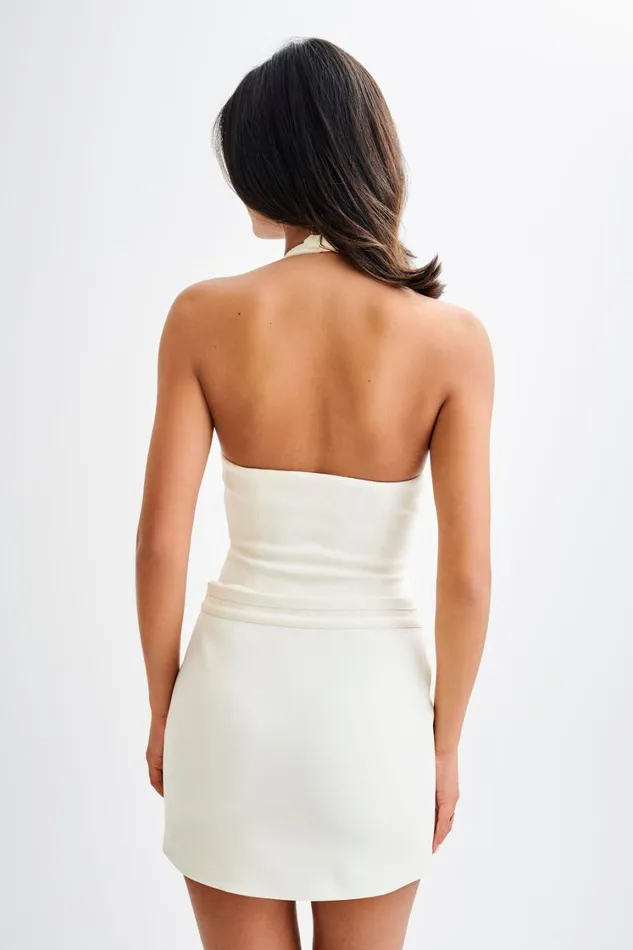 Women Meshki Tops Letitia Suiting Halter Top With Buckle 8211 Ivory