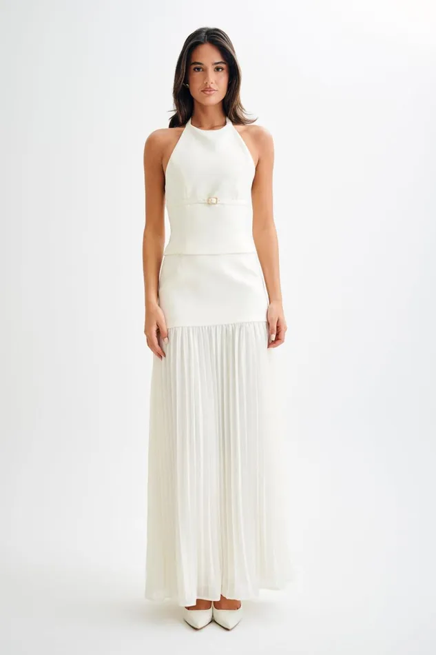 Women Meshki Tops Letitia Suiting Halter Top With Buckle 8211 Ivory