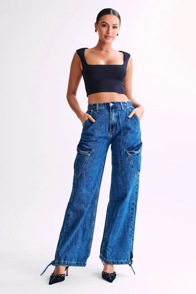 Women Meshki Tops Linley Recycled Nylon Cropped Top 8211 Black