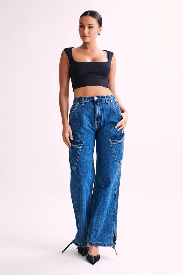 Women Meshki Tops Linley Recycled Nylon Cropped Top 8211 Black