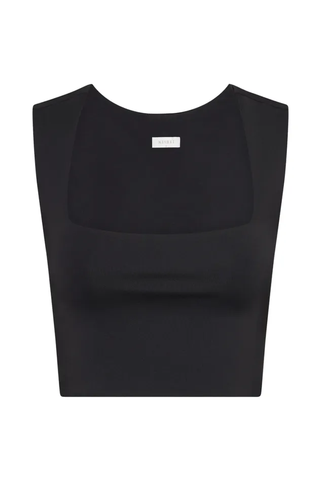 Women Meshki Tops Linley Recycled Nylon Cropped Top 8211 Black