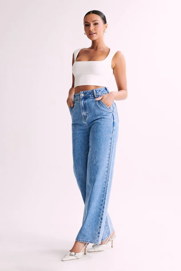Women Meshki Tops Linley Recycled Nylon Cropped Top 8211 White