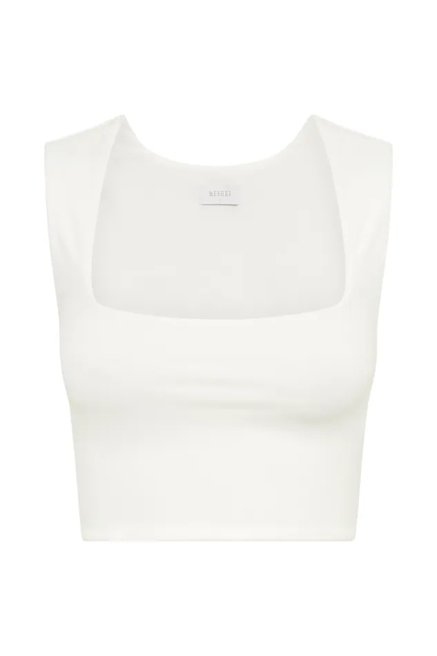 Women Meshki Tops Linley Recycled Nylon Cropped Top 8211 White