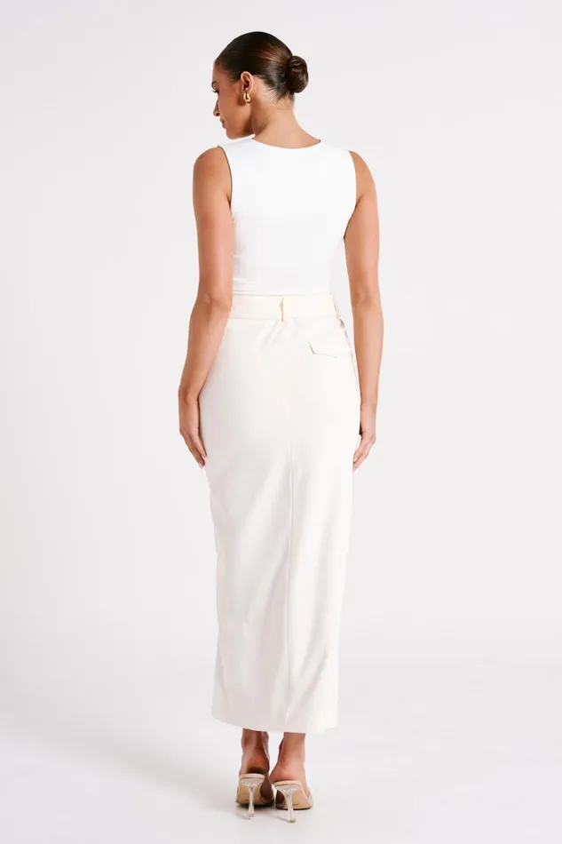 Women Meshki Tops Linley Recycled Nylon Long Line Top 8211 White