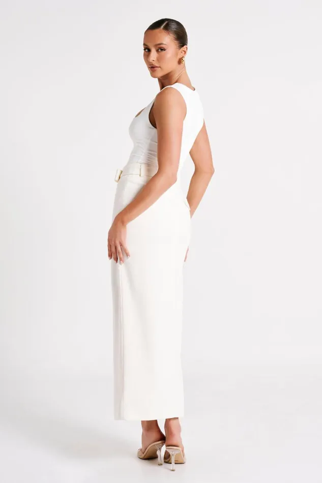 Women Meshki Tops Linley Recycled Nylon Long Line Top 8211 White