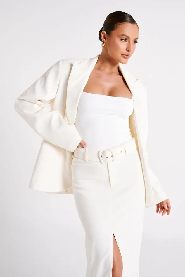 Women Meshki Tops Linley Recycled Nylon Long Line Top 8211 White