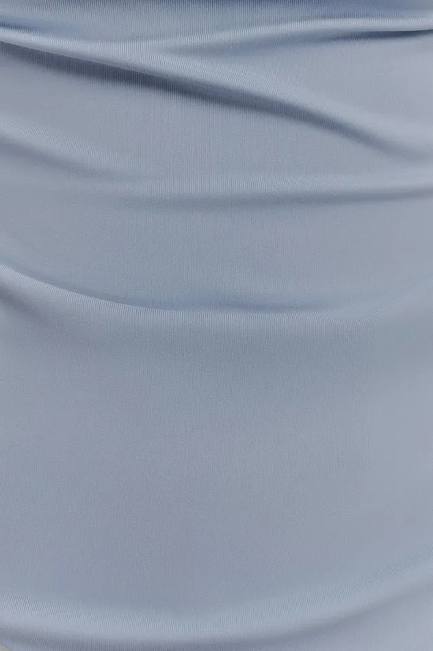 Women Meshki Tops Lisette Asymmetric Recycled Nylon Top 8211 Dusty Blue