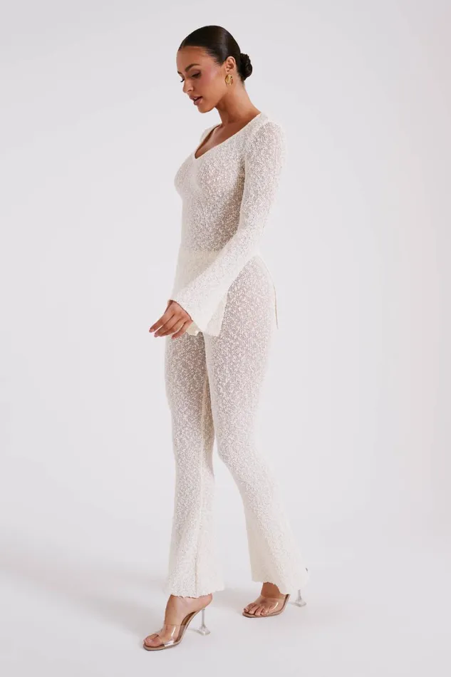 Women Meshki Tops Liz Boucle Long Sleeve Top 8211 Cream