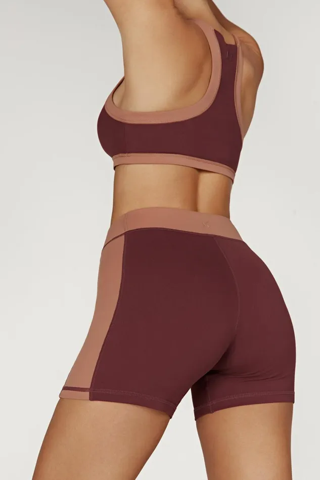 Women Meshki Tops Lori Two Tone Racer Crop Top 8211 MahoganyTan