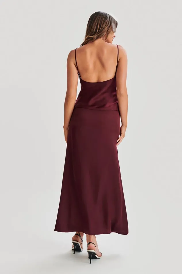 Women Meshki Tops Luella Satin Lace Cami Top 8211 Plum