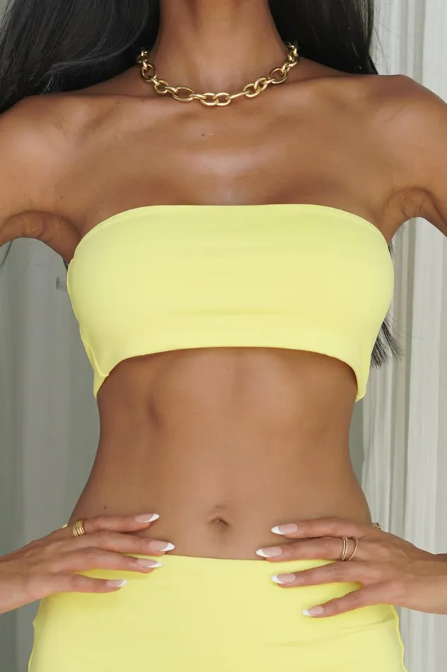 Women Meshki Tops Mackenzie Bandeau 8211 Yellow
