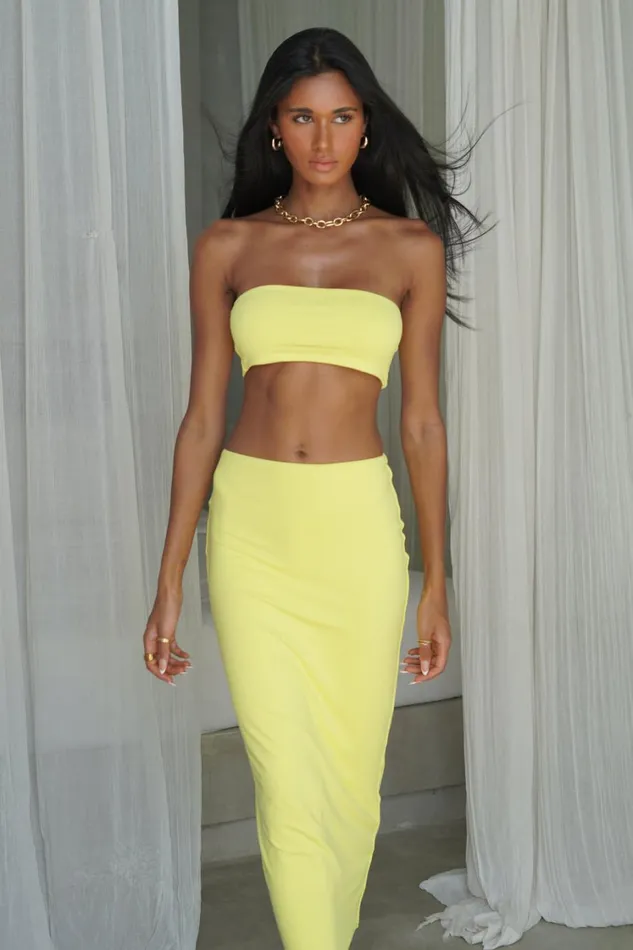 Women Meshki Tops Mackenzie Bandeau 8211 Yellow Women Meshki Tops Mackenzie Bandeau 8211 Yellow