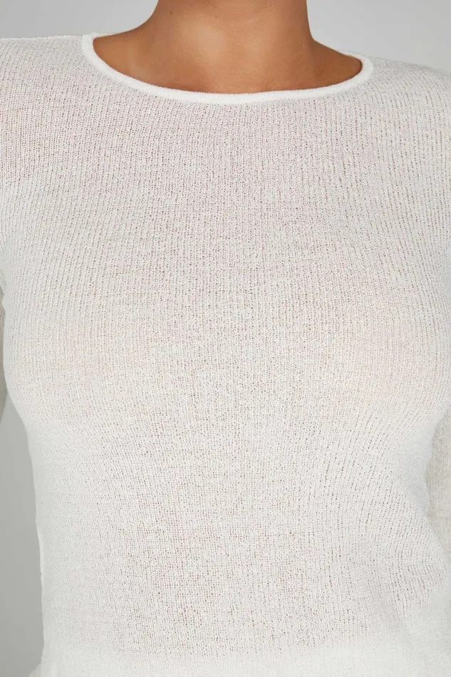 Women Meshki Tops Maribelle Knit Long Sleeve Top 8211 White
