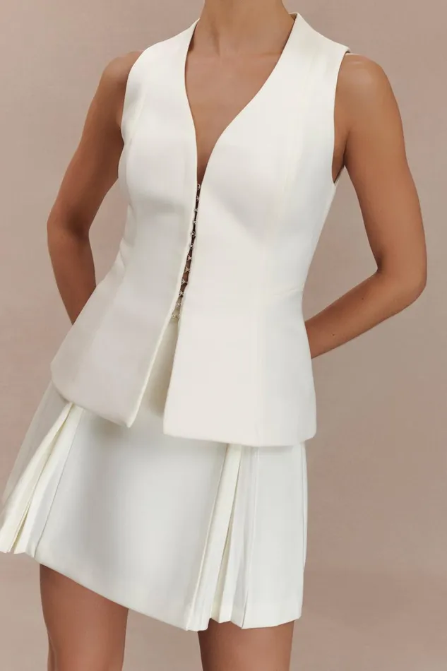 Women Meshki Tops Melinda Structured Vest Top 8211 Ivory