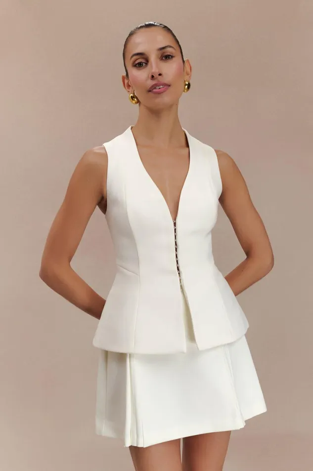 Women Meshki Tops Melinda Structured Vest Top 8211 Ivory
