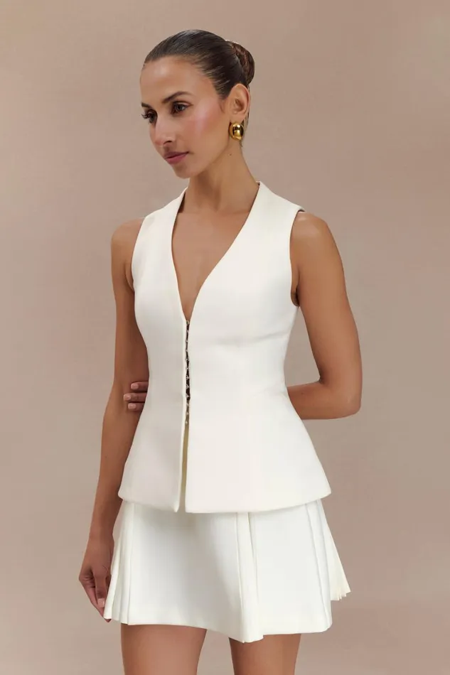 Women Meshki Tops Melinda Structured Vest Top 8211 Ivory