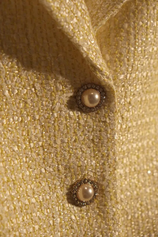 Women Meshki Tops Mercer Tweed Top 8211 Lemon