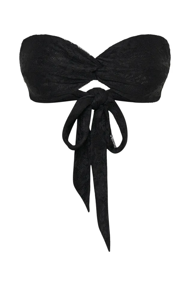 Women Meshki Tops Mia Strapless Twist Top 8211 Black