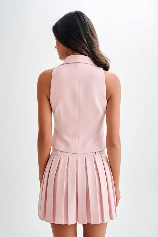 Women Meshki Tops Mura Suiting Vest 8211 Baby Pink