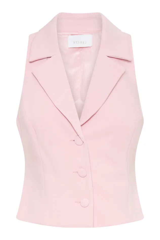 Women Meshki Tops Mura Suiting Vest 8211 Baby Pink