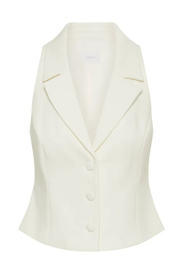 Women Meshki Tops Mura Suiting Vest 8211 Ivory