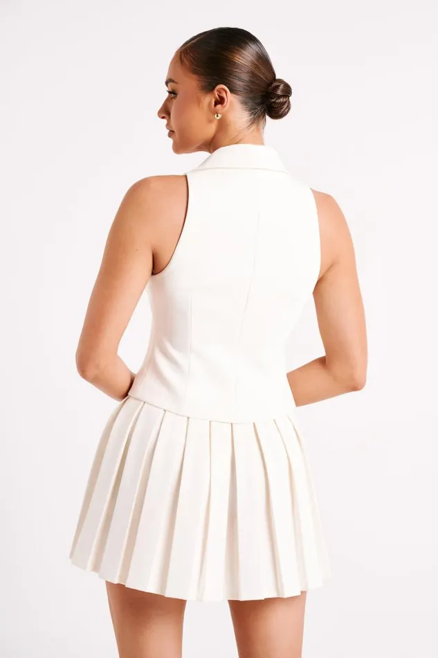 Women Meshki Tops Mura Suiting Vest 8211 Ivory
