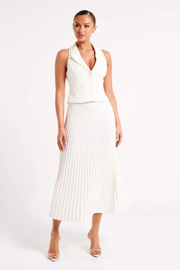 Women Meshki Tops Mura Suiting Vest 8211 Ivory
