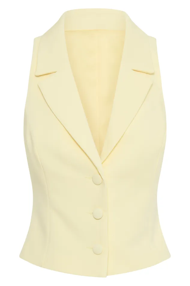 Women Meshki Tops Mura Suiting Vest 8211 Lemon