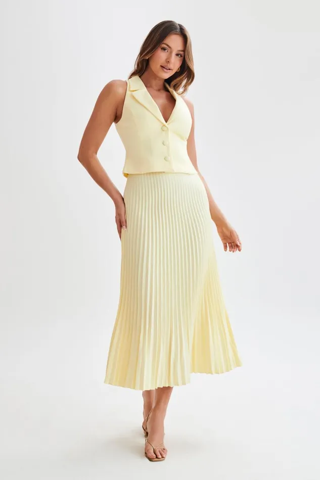 Women Meshki Tops Mura Suiting Vest 8211 Lemon