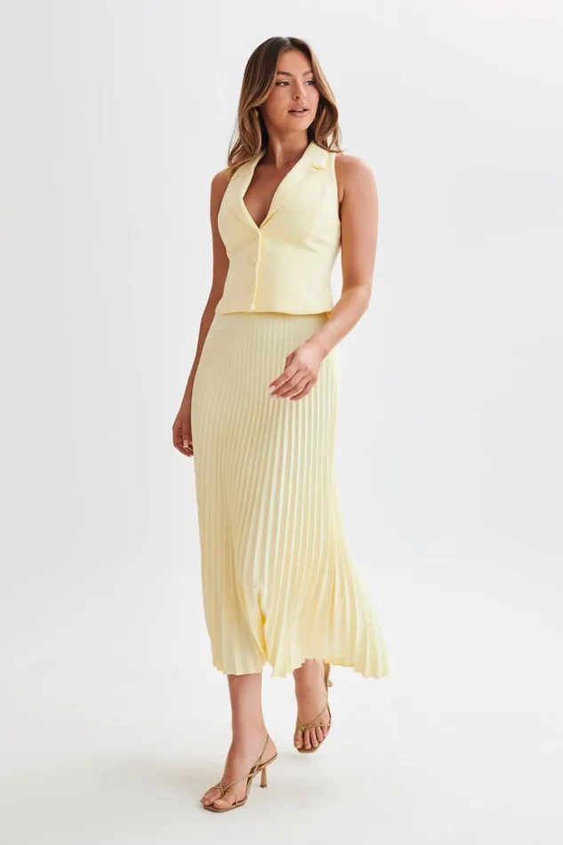Women Meshki Tops Mura Suiting Vest 8211 Lemon