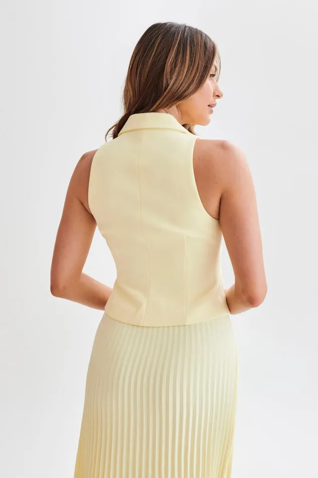 Women Meshki Tops Mura Suiting Vest 8211 Lemon