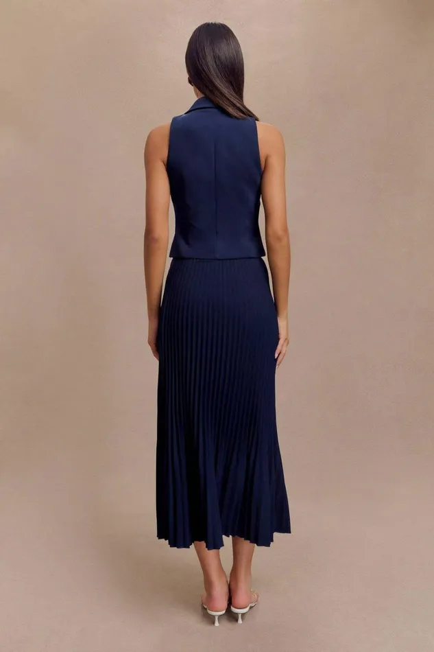 Women Meshki Tops Mura Suiting Vest 8211 Navy