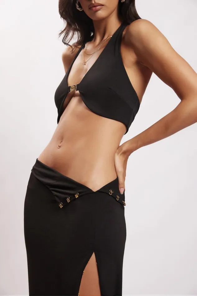 Women Meshki Tops Nicole Halter Crop Top 8211 Black Women Meshki Tops Nicole Halter Crop Top 8211 Black