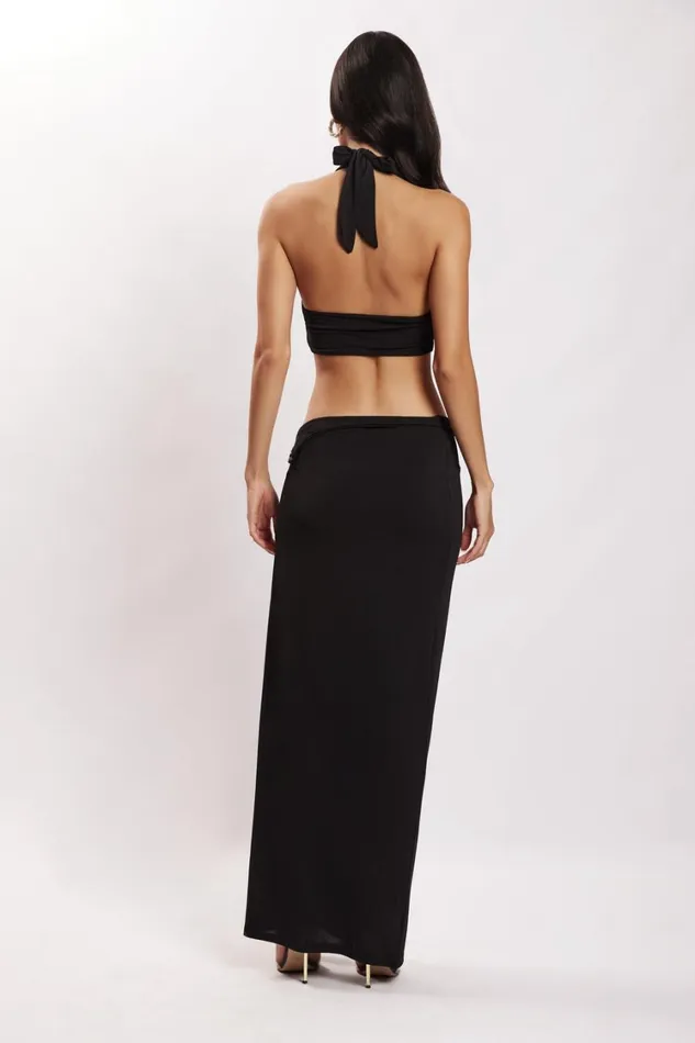 Women Meshki Tops Nicole Halter Crop Top 8211 Black Women Meshki Tops Nicole Halter Crop Top 8211 Black