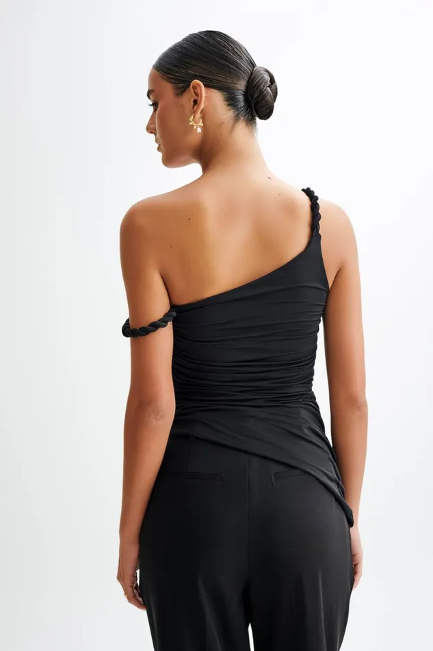 Women Meshki Tops Palmira Slinky Asymmetric Sleeveless Top 8211 Black